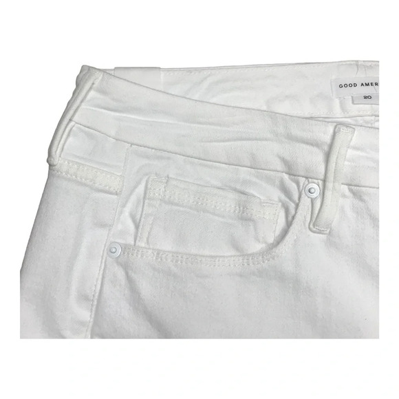 Good American Plus Size Good Straight High Waist Raw Hem Straight Leg Jean  20 - Picture 8 of 13